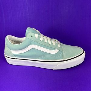 Vans Old Skool Skate Sneakers Womens Size 7.5 Teal Suede Casual Low Top